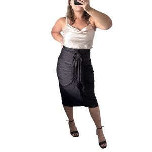 DO+BE Satin Midi Skirt Black Medium